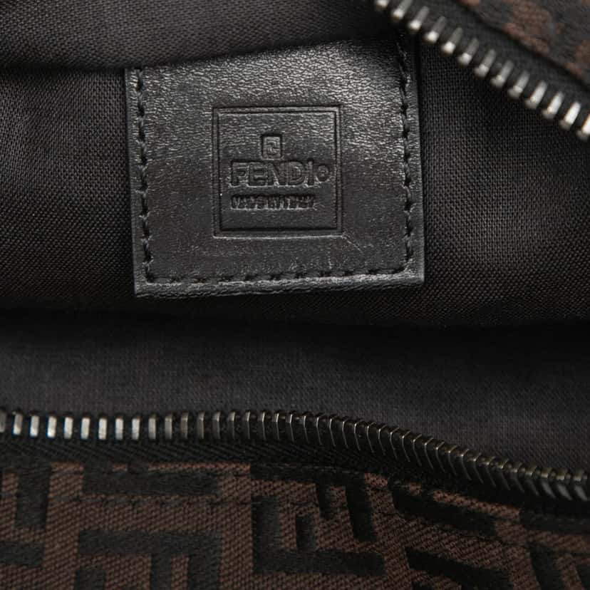Fendi Mini Zucchino Canvas Handbag Brown Very good condition - Box View