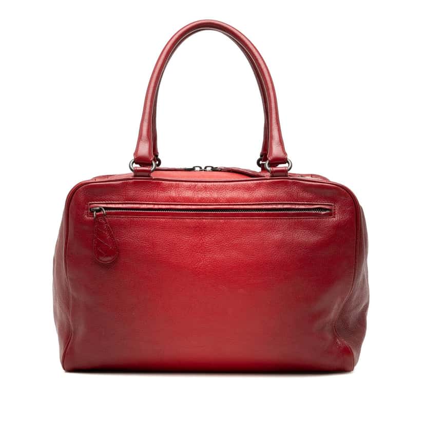 Bottega Veneta Medium Goatskin Madras Sfumato Brera Handbag Red Leather Good condition - Front View
