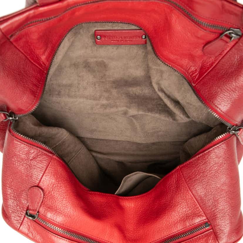 Bottega Veneta Medium Goatskin Madras Sfumato Brera Handbag Red Leather Good condition - Model View