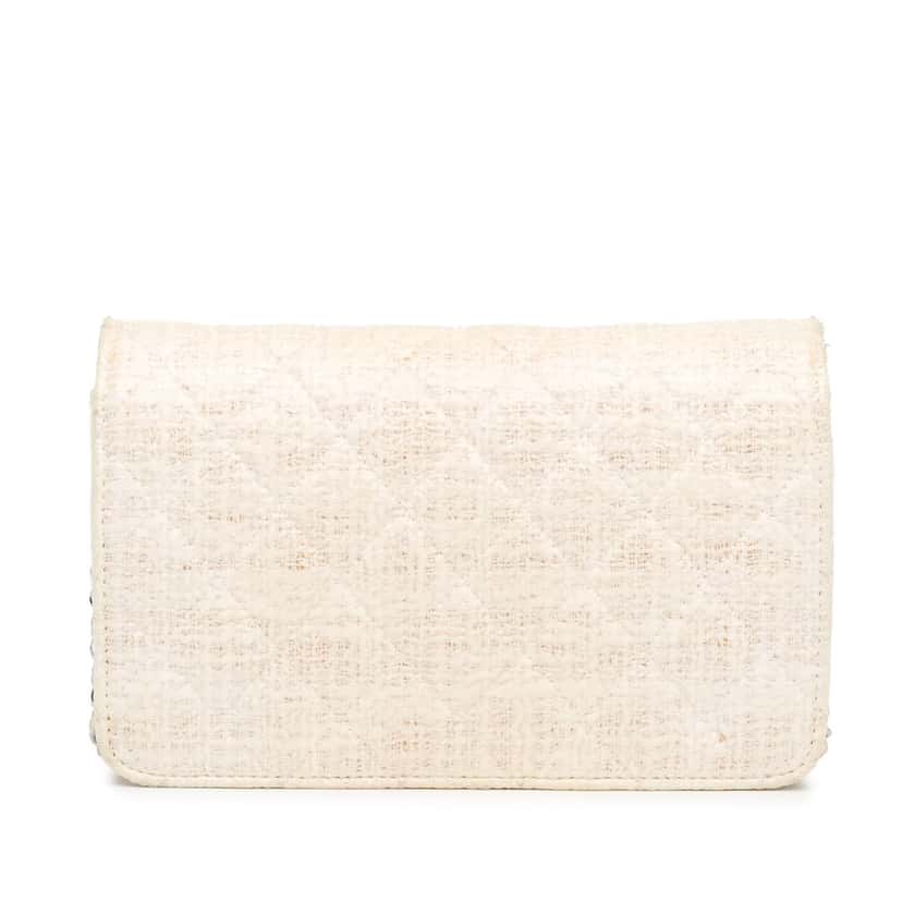Chanel CC Coated Tweed Wallet On Chain Beige Very good condition - Inside View