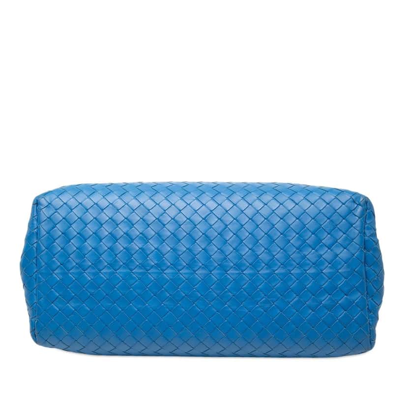 Bottega Veneta Small Nappa Intrecciato Roma Satchel Blue Leather Very good condition - Inside View