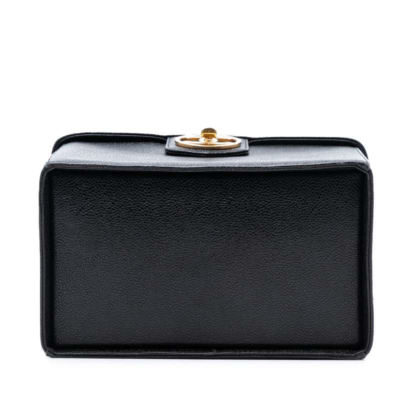 Chanel CC Caviar Vanity Box Case Black Leather Very good condition - Inside View