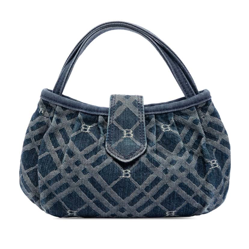 Burberry Nova Check Denim Handbag Blue Very good condition - Front View