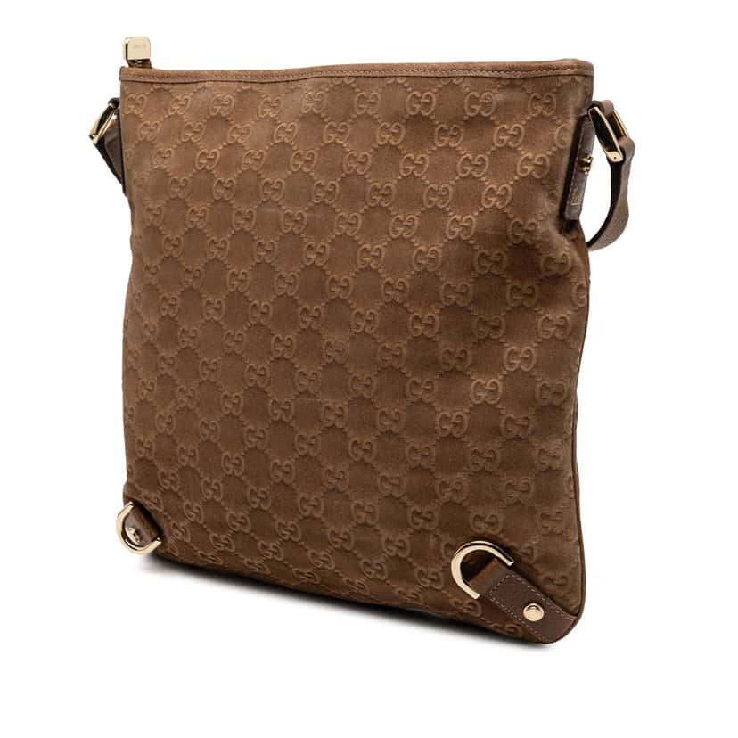 Gucci GG Suede Abbey D Ring Crossbody Brown Leather Very good condition - Back View