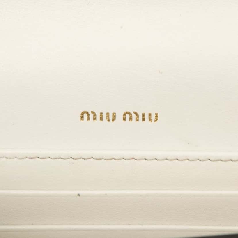 Miu Miu Croc Embossed Leather Crystal Solitaire Crossbody White Leather Very good condition - Box View