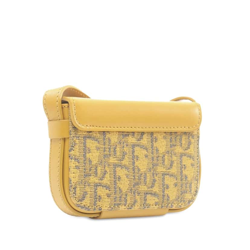 Dior Nano Oblique Lock Pouch Crossbody Yellow Very good condition - Back View