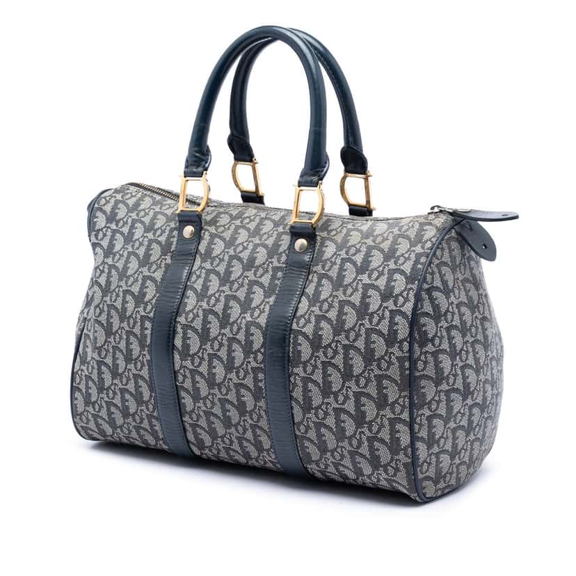 Dior Diorissimo Trotter Canvas Boston Bag Blue Very good condition - Back View