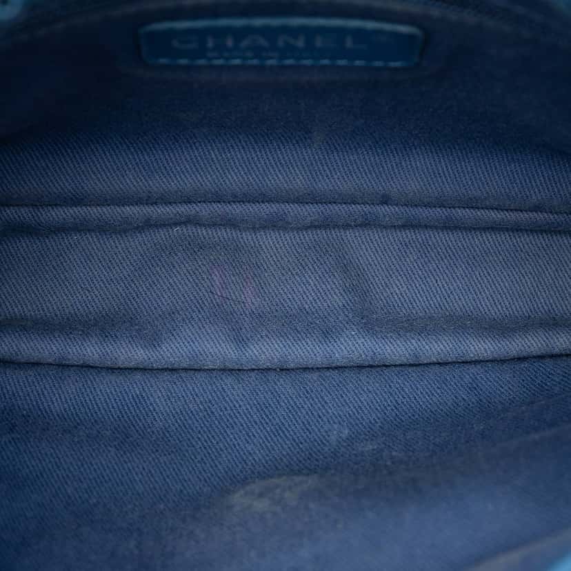 Chanel Small Perforated Calfskin Up In The Air Flap Blue Leather Very good condition - Model View