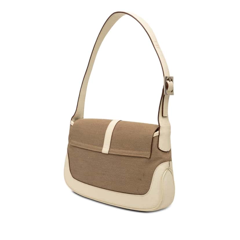 Gucci Canvas Jackie O Flap Brown Very good condition - Back View