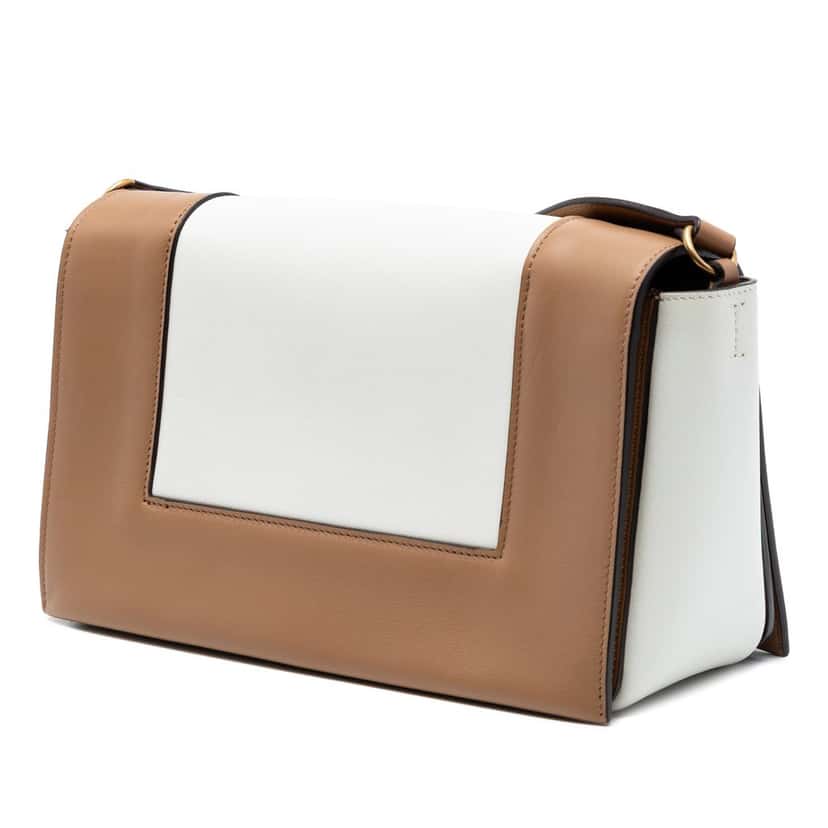 Celine Leather Frame Shoulder Bag White Leather Very good condition - Back View