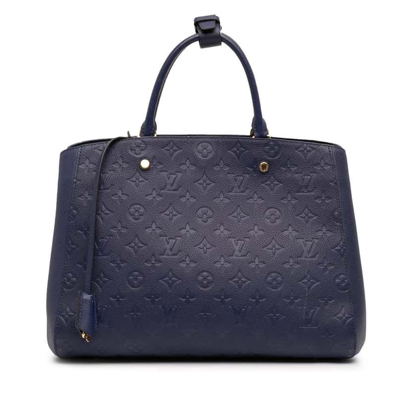 Louis Vuitton Monogram Empreinte Montaigne GM Blue Leather Very good condition - Front View
