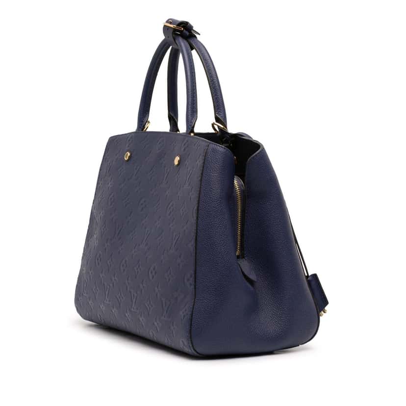 Louis Vuitton Monogram Empreinte Montaigne GM Blue Leather Very good condition - Back View