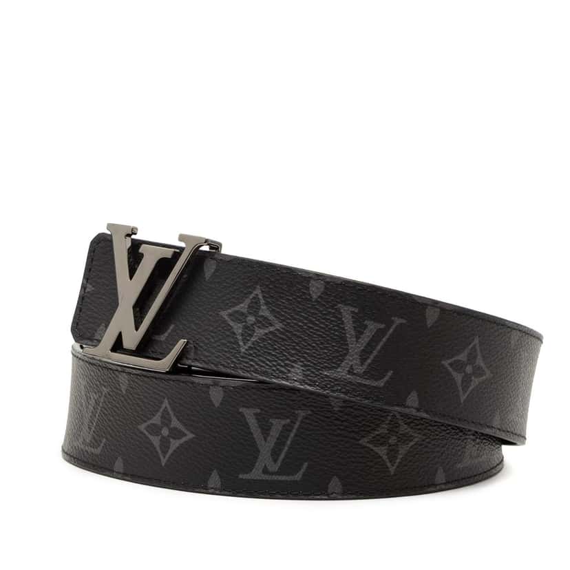 Louis Vuitton Monogram Eclipse LV Initiales Reversible Belt Black Very good condition - Back View