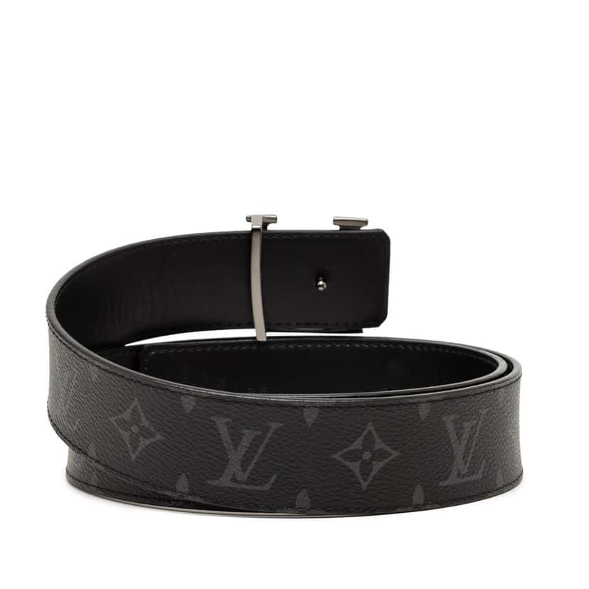 Louis Vuitton Monogram Eclipse LV Initiales Reversible Belt Black Very good condition - Inside View