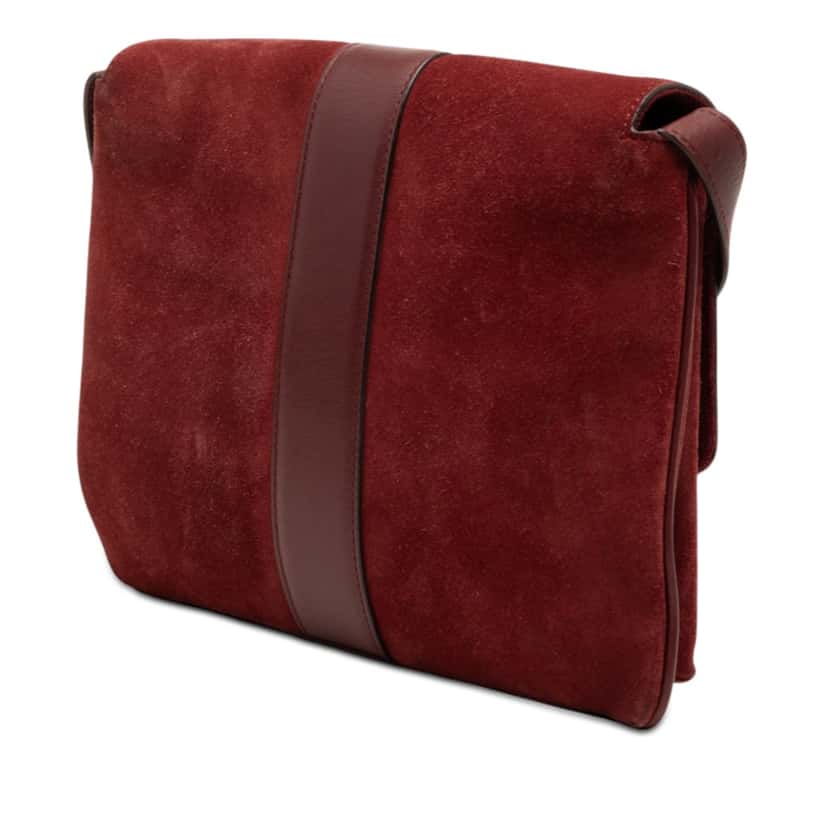 Gucci Medium Suede Arli Crossbody Red Leather Very good condition - Back View