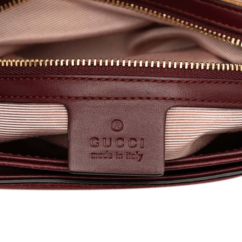 Gucci Medium Suede Arli Crossbody Red Leather Very good condition - Box View