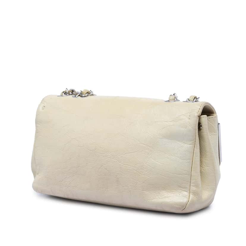 Chanel Small Distressed Patent Frame Single Flap Brown Leather Very good condition - Back View