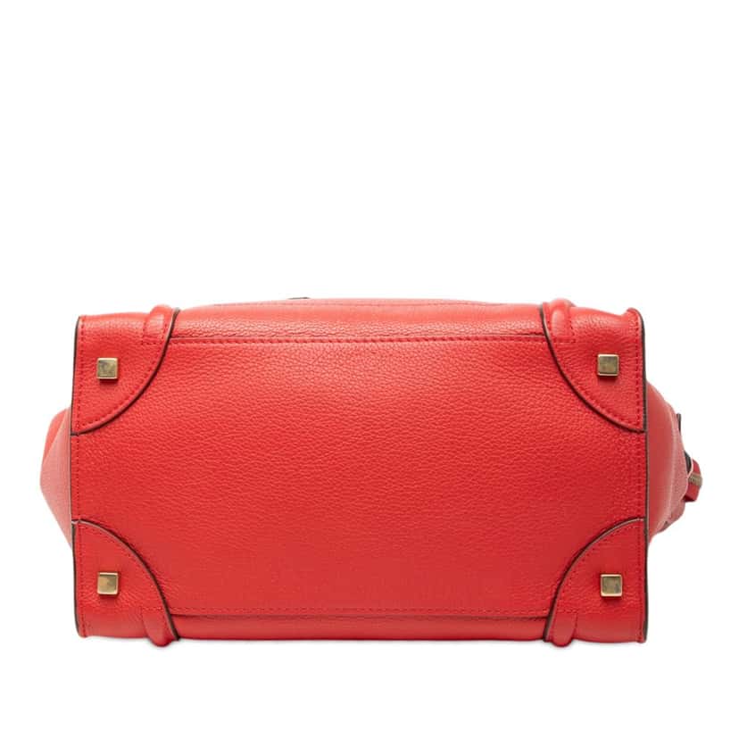 Celine Mini Grained Calfskin Luggage Tote Red Leather Very good condition - Inside View
