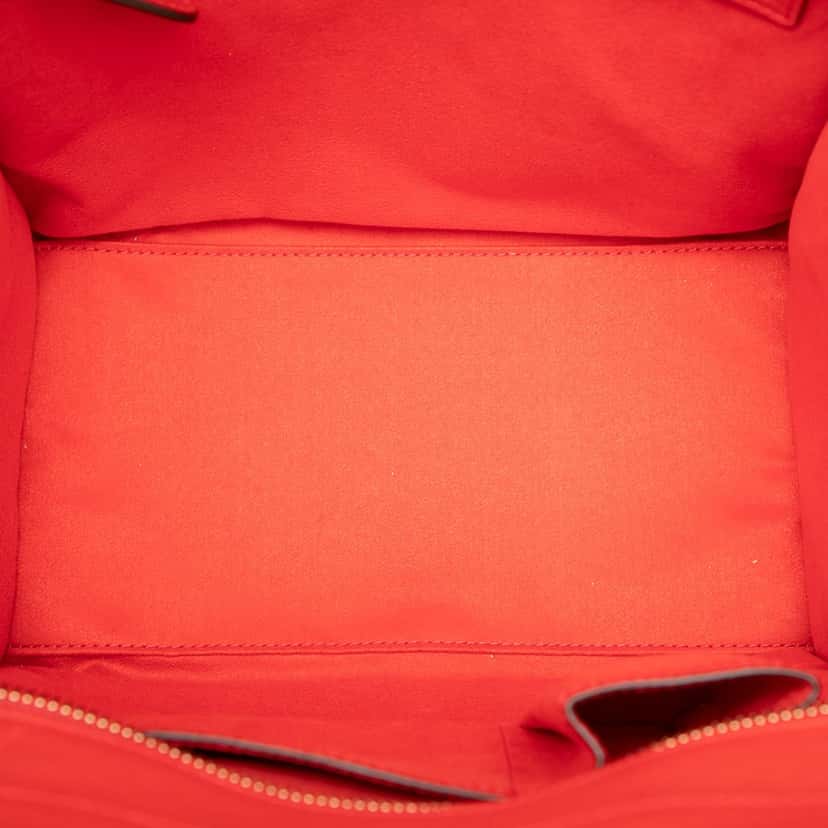Celine Mini Grained Calfskin Luggage Tote Red Leather Very good condition - Model View