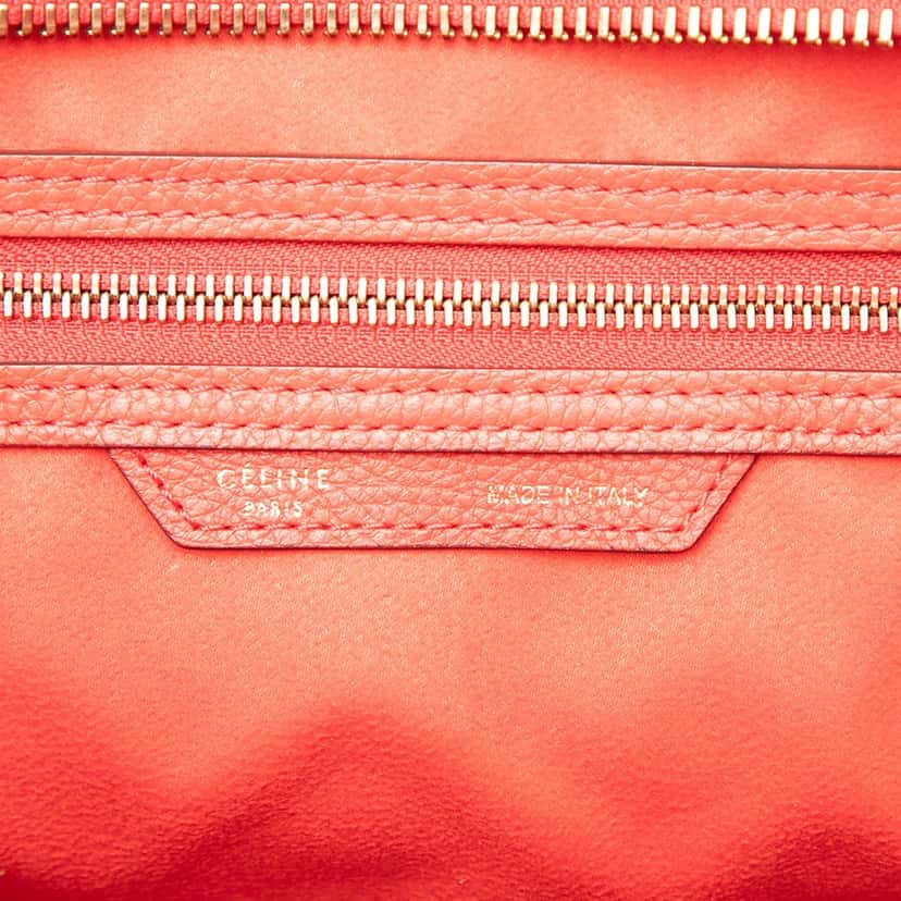 Celine Mini Grained Calfskin Luggage Tote Red Leather Very good condition - Box View