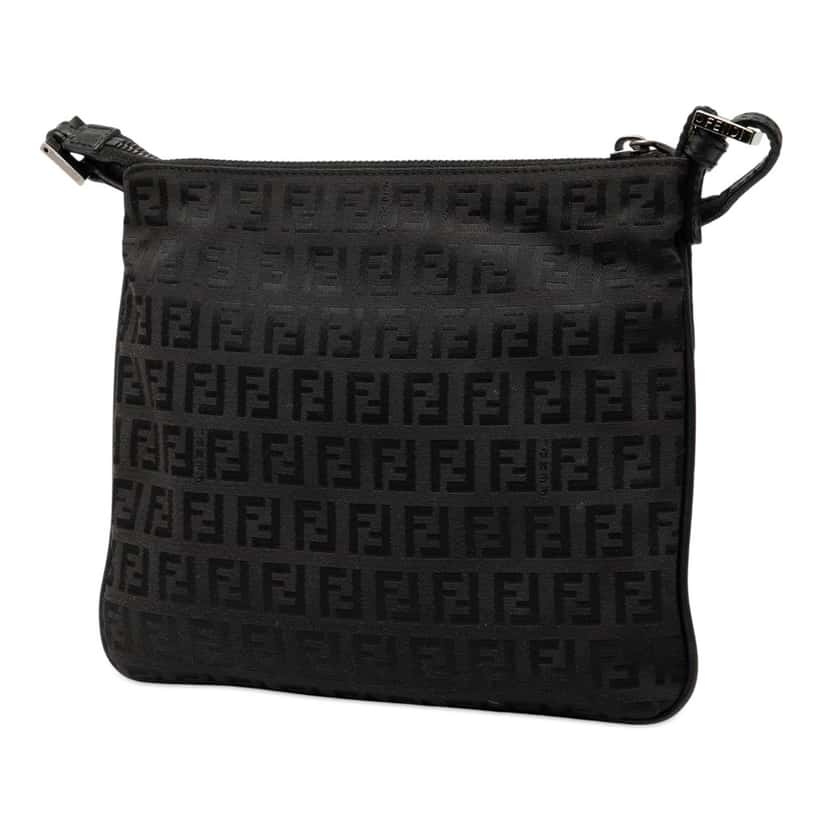 Fendi Zucchino Canvas Crossbody Black Very good condition - Back View