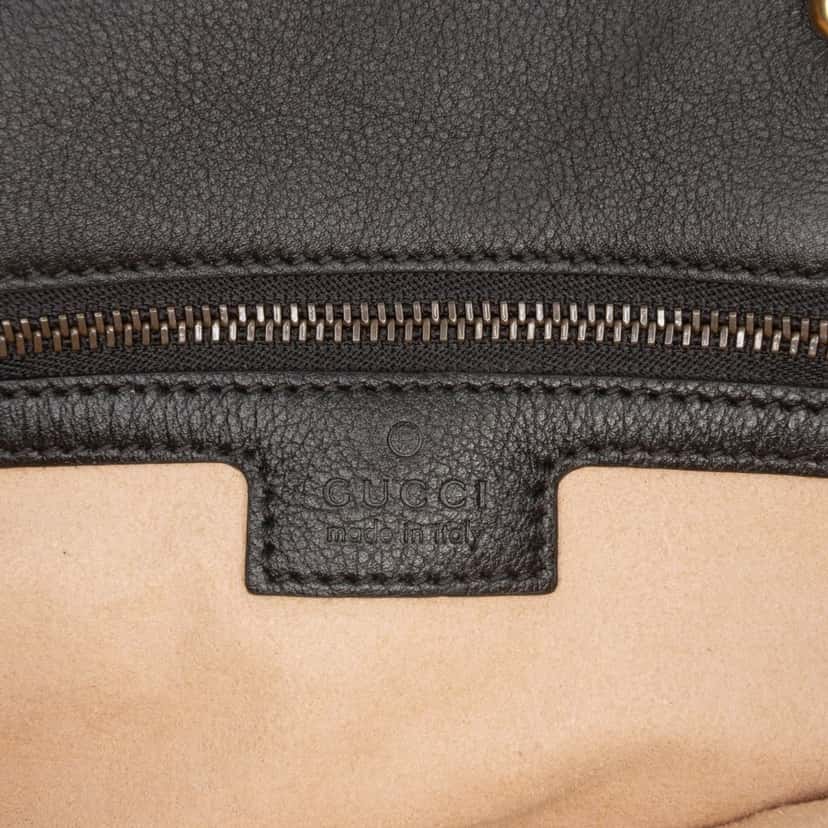 Gucci Small Calfskin Bamboo Diana Convertible Bucket Bag Black Leather Very good condition - Box View
