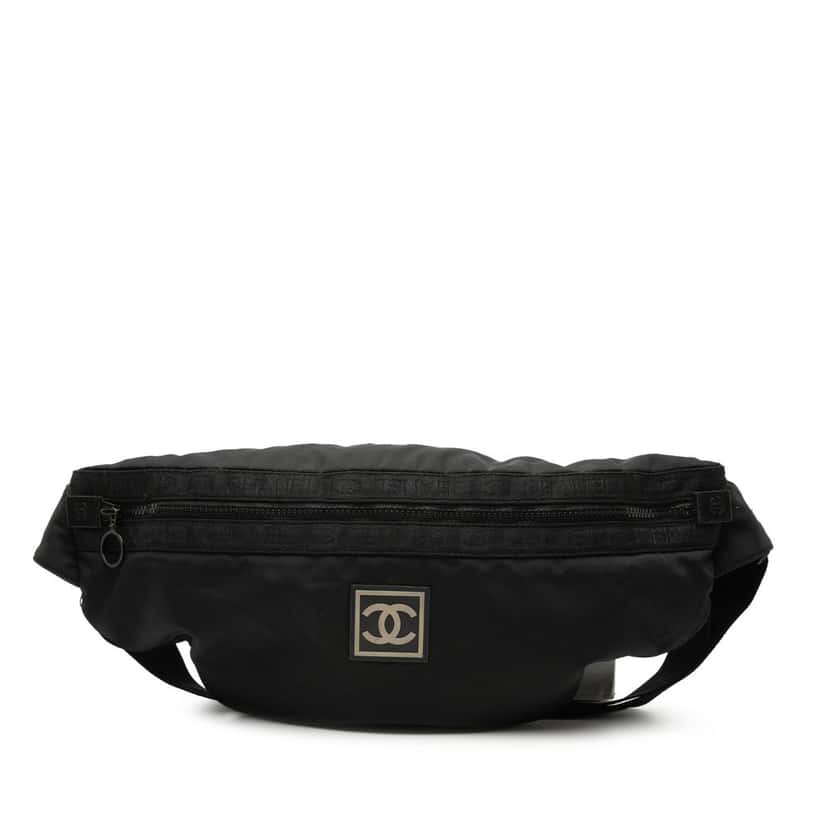 Chanel Nylon CC Sport Line Belt Bag Black Very good condition - Front View