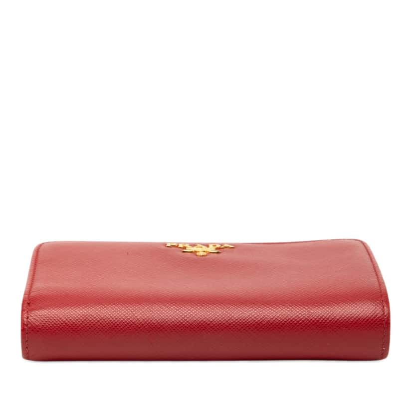 Prada Saffiano Bifold Compact Wallet Red Leather Very good condition - Inside View
