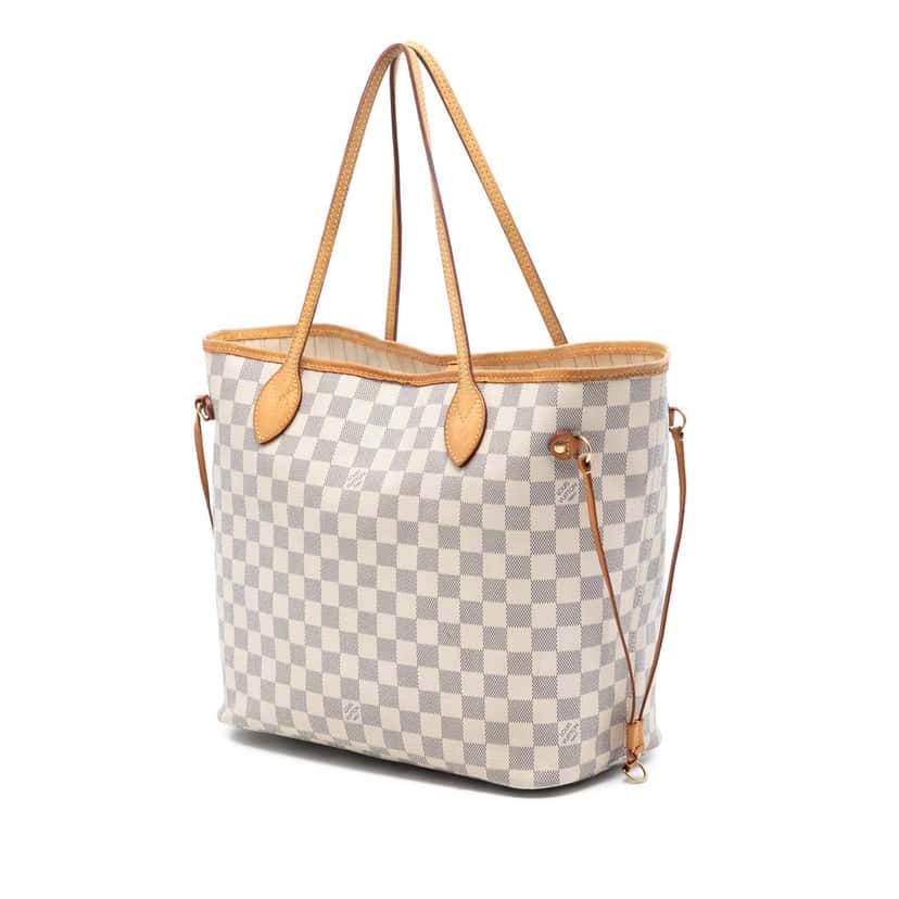 Louis Vuitton Damier Azur Neverfull MM White Very good condition - Back View