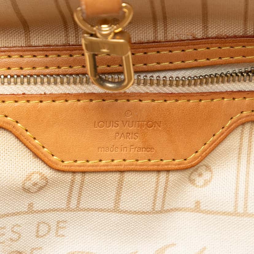 Louis Vuitton Damier Azur Neverfull MM White Very good condition - Box View