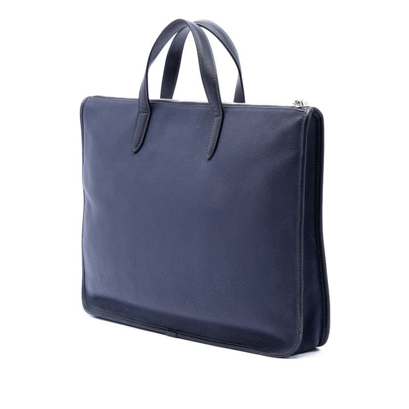 Loewe Leather Anagram Toledo Briefcase Blue Leather Very good condition - Back View