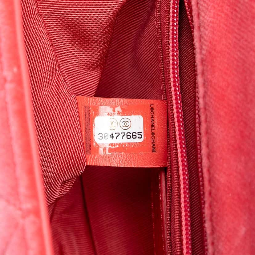 Chanel Mini Square Classic Velvet Pearl Crush Single Flap Pink Never worn, with tag - Box View