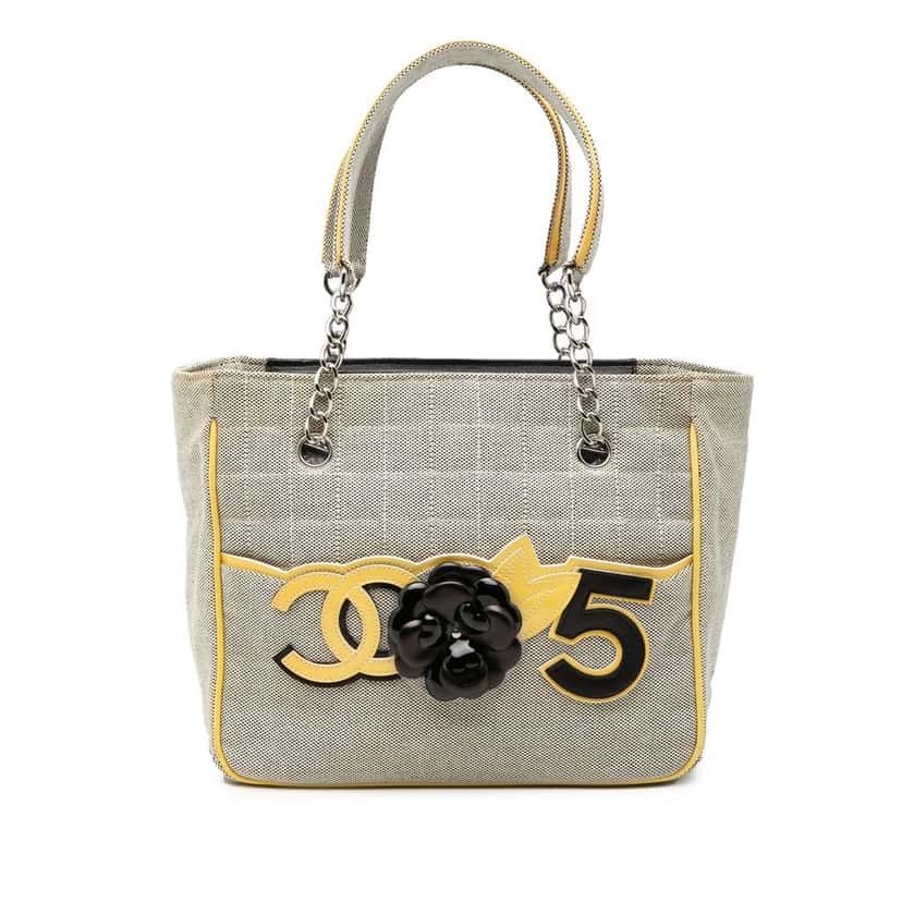 Chanel CC Camellia No. 5 Choco Bar Canvas Tote Other Very good condition - Front View