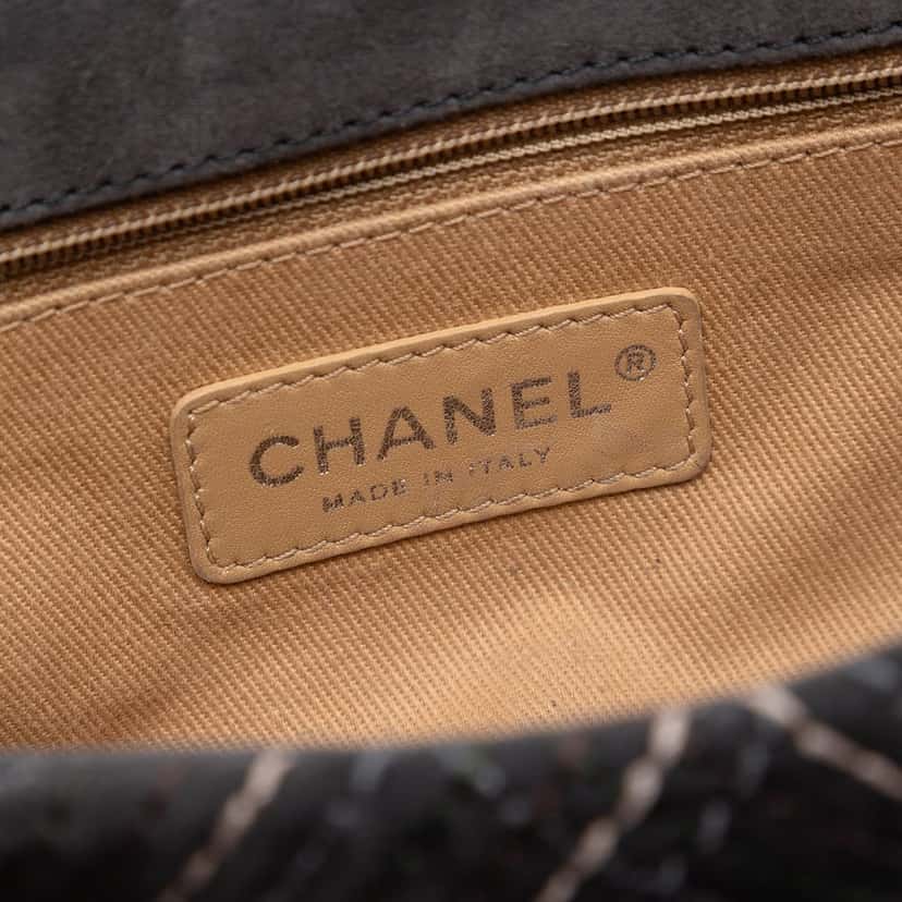 Chanel Paris Edinburgh Medium Stitched Suede Saltire Single Flap Brown Leather Very good condition - Box View