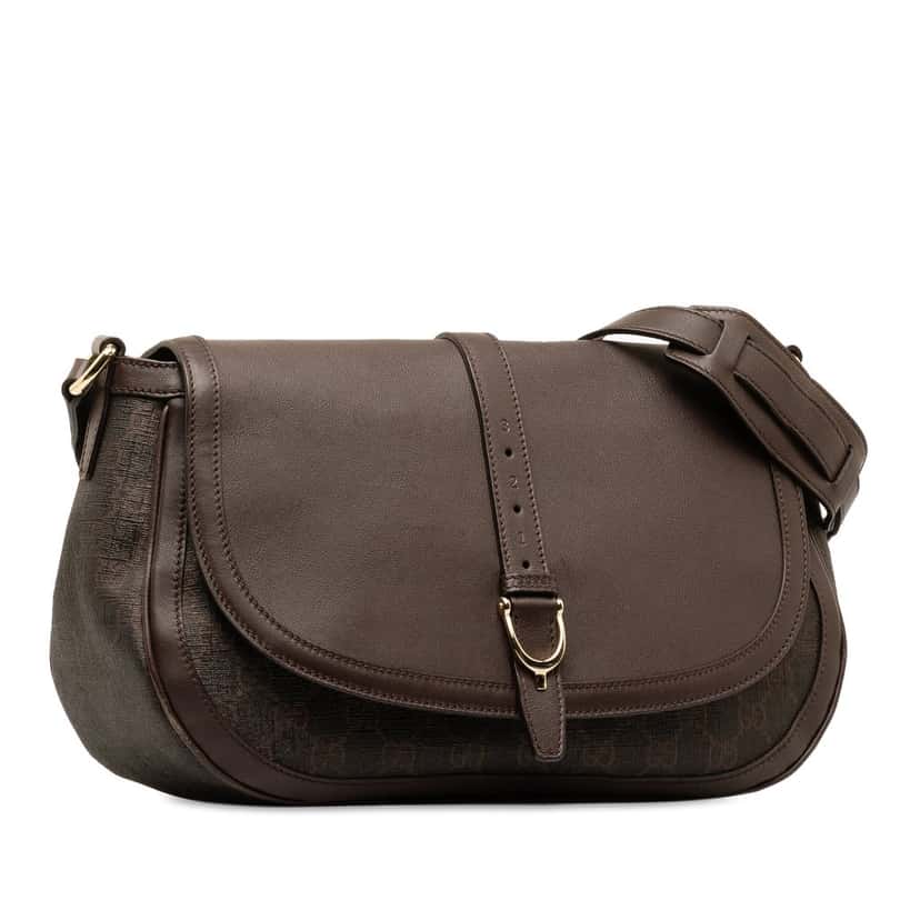 Gucci GG Supreme Stirrup Crossbody Brown Very good condition - Back View