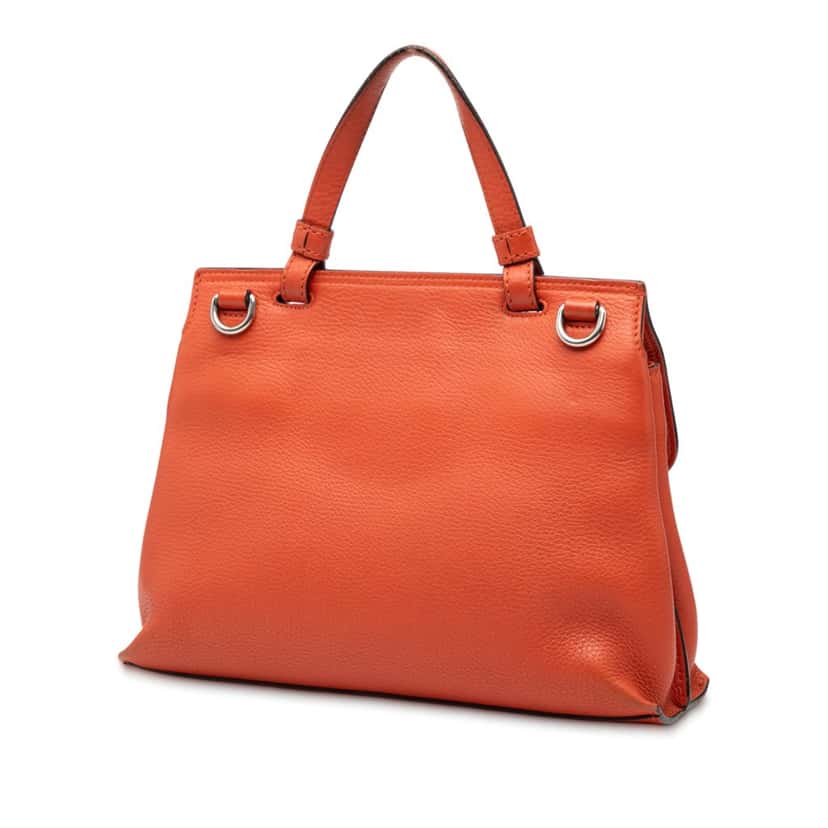 Gucci Small Leather Bamboo Daily Satchel Orange Leather Very good condition - Back View