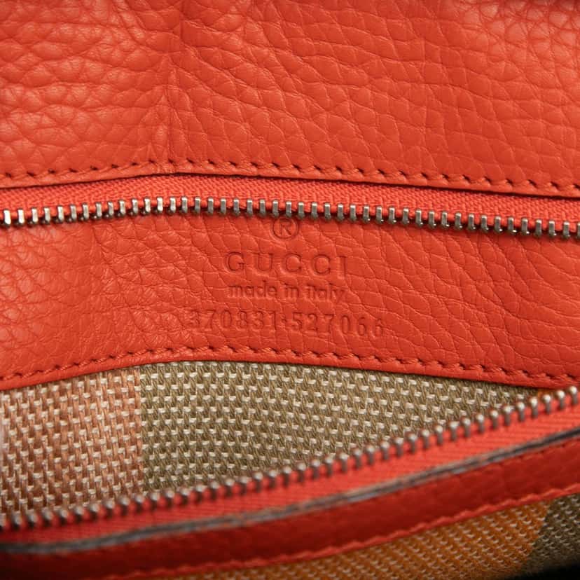 Gucci Small Leather Bamboo Daily Satchel Orange Leather Very good condition - Box View