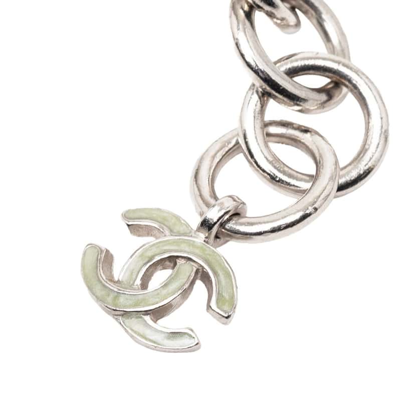 Chanel Silver Plated Camellia Chain Belt Silver Metal Very good condition - Inside View