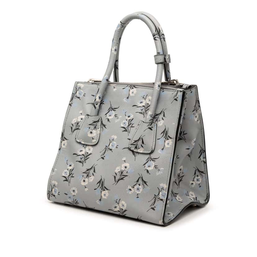 Prada Saffiano Floral Print Twin Pocket Satchel Other Leather Very good condition - Back View