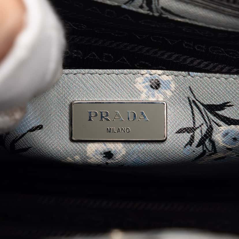 Prada Saffiano Floral Print Twin Pocket Satchel Other Leather Very good condition - Box View