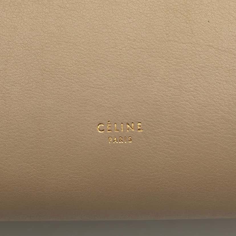 Celine Mini Tricolor Grained Calfskin Belt Satchel Beige Leather Very good condition - Box View
