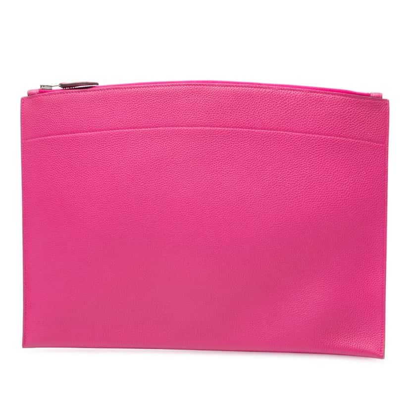 Hermès Large Togo Bazar Pouch Pink Leather Very good condition - Front View