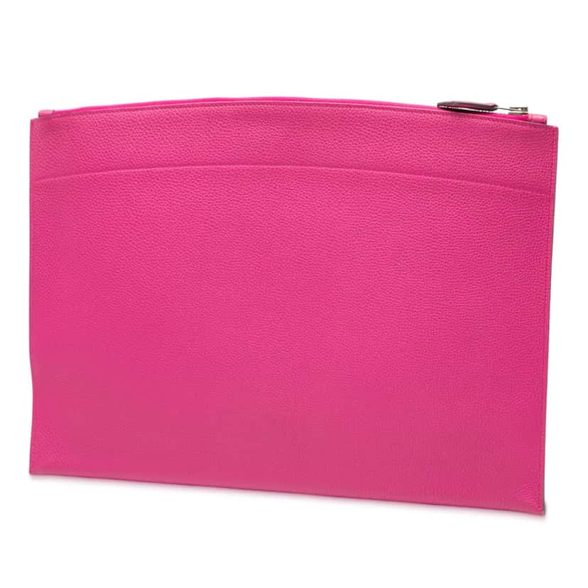 Hermès Large Togo Bazar Pouch Pink Leather Very good condition - Back View