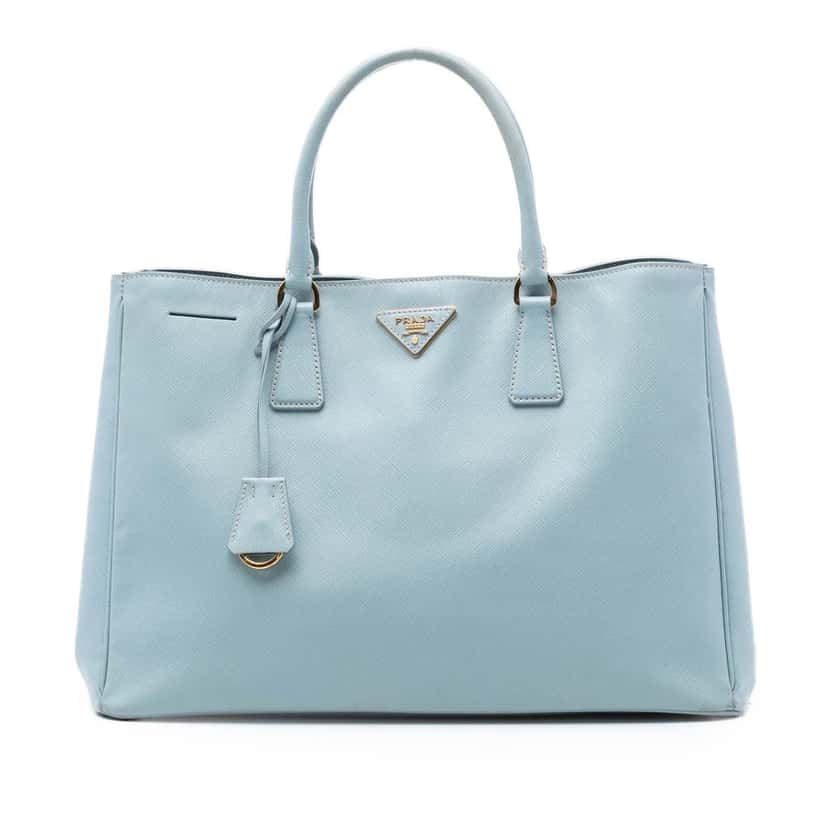 Prada Large Saffiano Lux Galleria Tote Blue Leather Very good condition - Front View