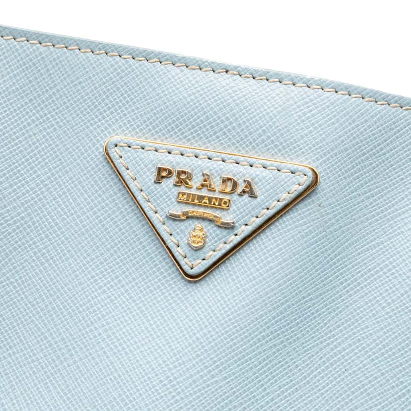 Prada Large Saffiano Lux Galleria Tote Blue Leather Very good condition - Box View