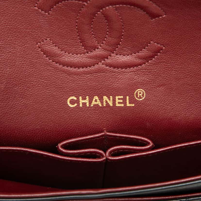 Chanel Small Classic Lambskin Double Flap Black Leather Good condition - Box View