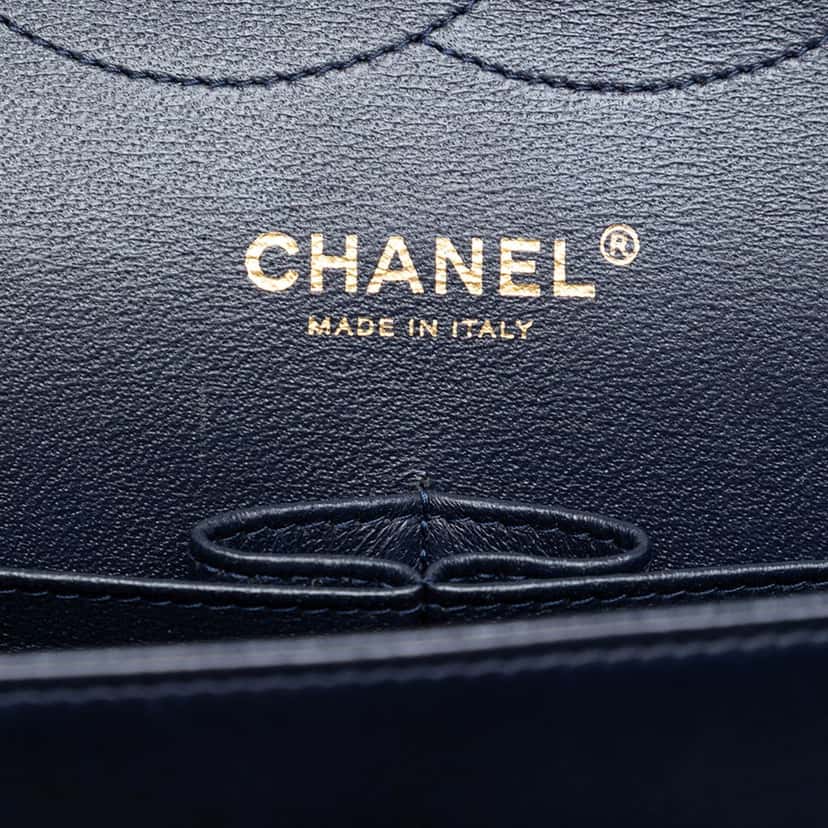 Chanel Jumbo Classic Lambskin Double Flap Blue Leather Very good condition - Box View