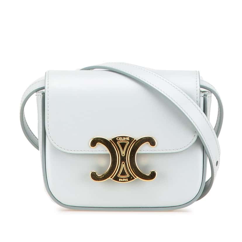 Celine Mini Calfskin Claude Crossbody Blue Leather Very good condition - Front View