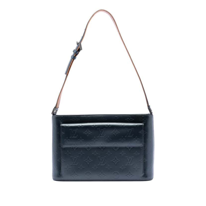 Louis Vuitton Monogram Mat Alston Blue Leather Very good condition - Front View