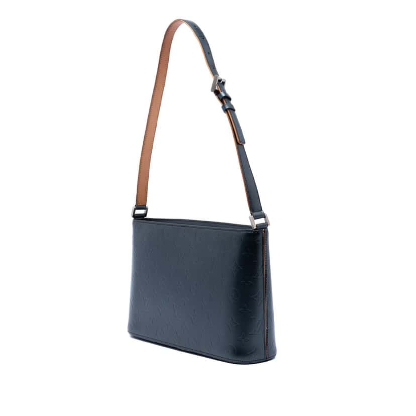 Louis Vuitton Monogram Mat Alston Blue Leather Very good condition - Back View